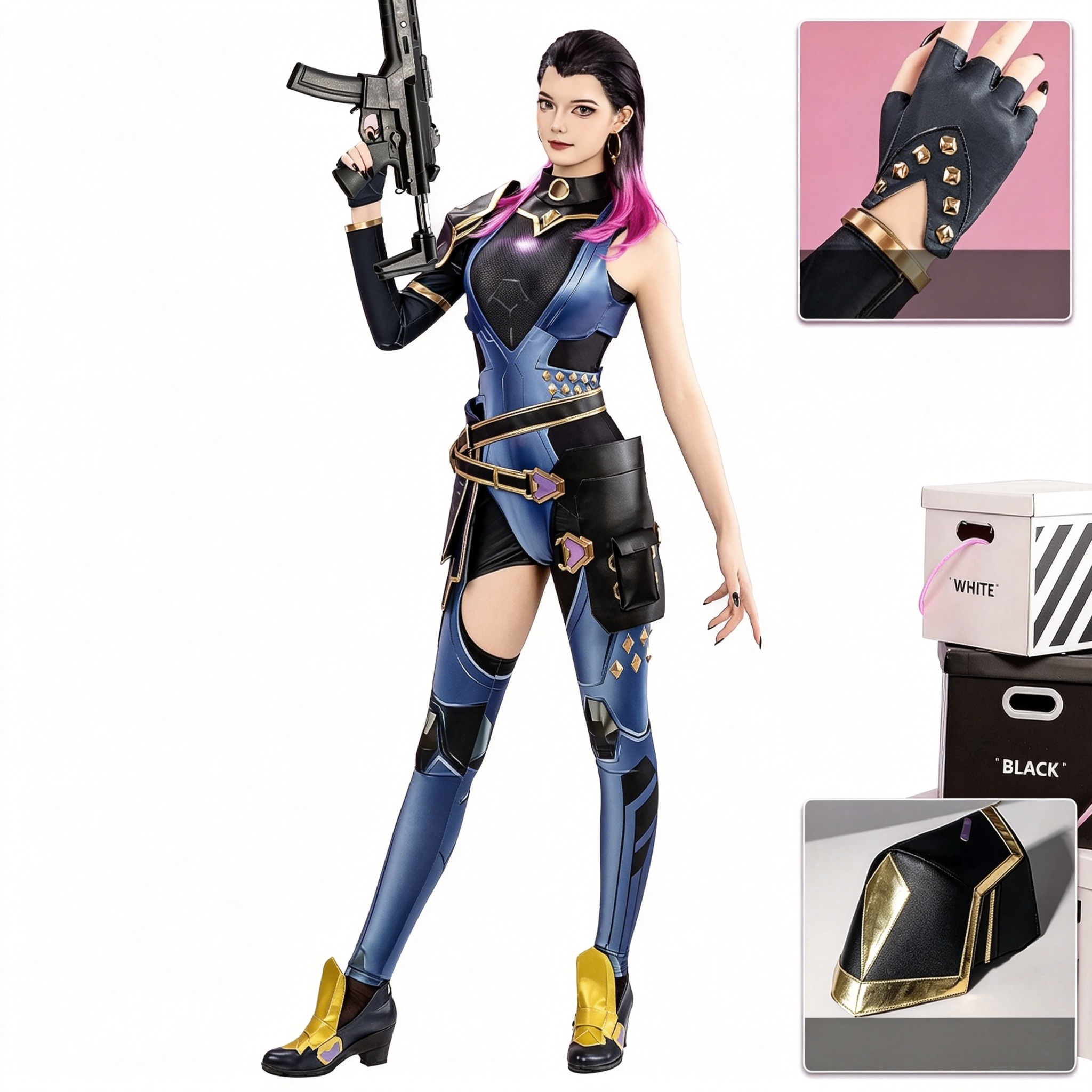 Anime Cosplay Event - Girls Valorant Reyna Cosplay Costume Anime
