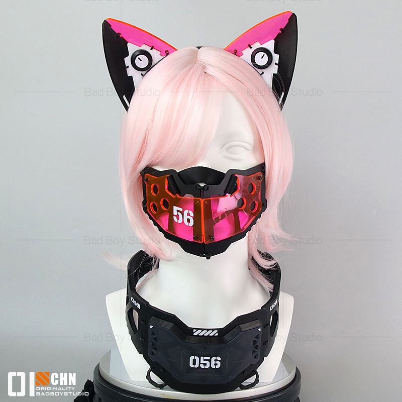 Anime Cosplay Cat - Cyberpunk Cosplay Mask Headband Functional Mechanical