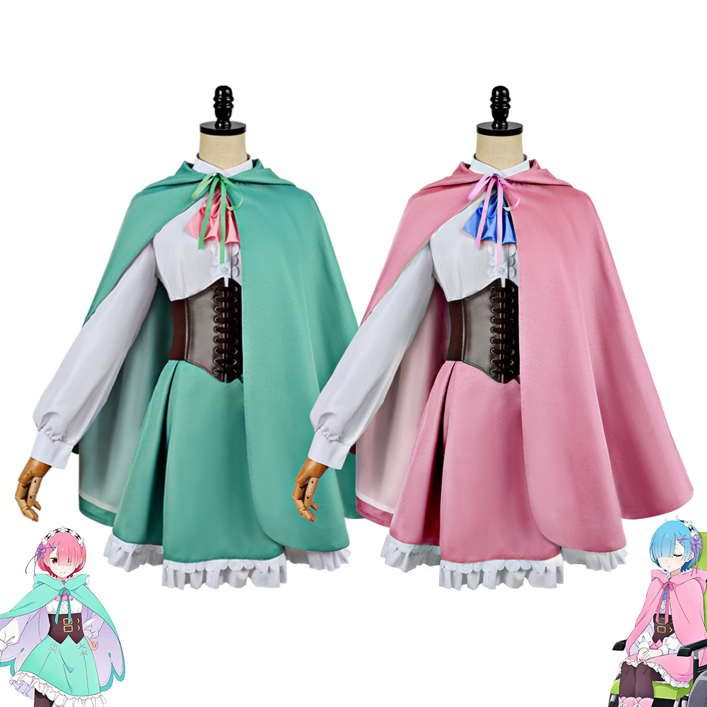 Anime Cosplay Rem - Anime Re:Zero Rem Ram Cosplay Costume