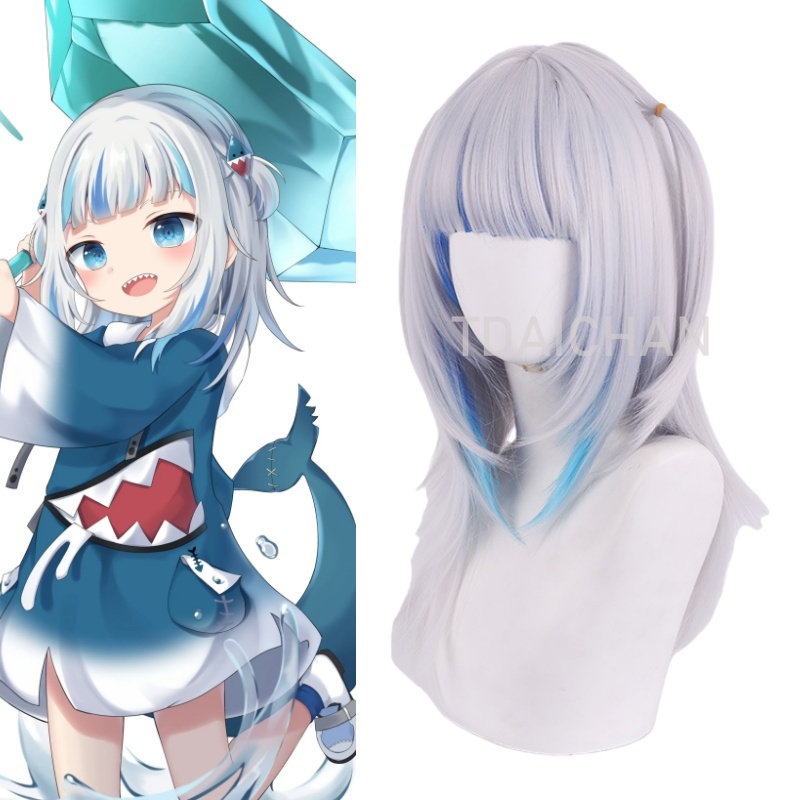 2025 Gawr Gura Cosplay Wig Whi - مراجعة Anime Cosplay Event 2025 وسعره