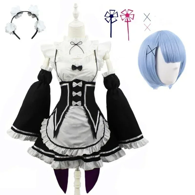 Anime Ram/Rem Lolita Maid Cosp - مراجعة Anime Cosplay Rem وسعره
