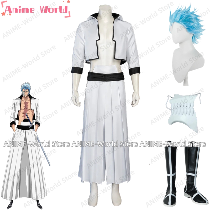 《Custom Size》Anime Grimmjow Ja - مراجعة Anime Cosplay With Mask وسعره